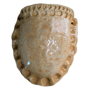 Vintage Wallpocket Pottery Handmade Planter Stamped Wall Art Garden Pot Planter